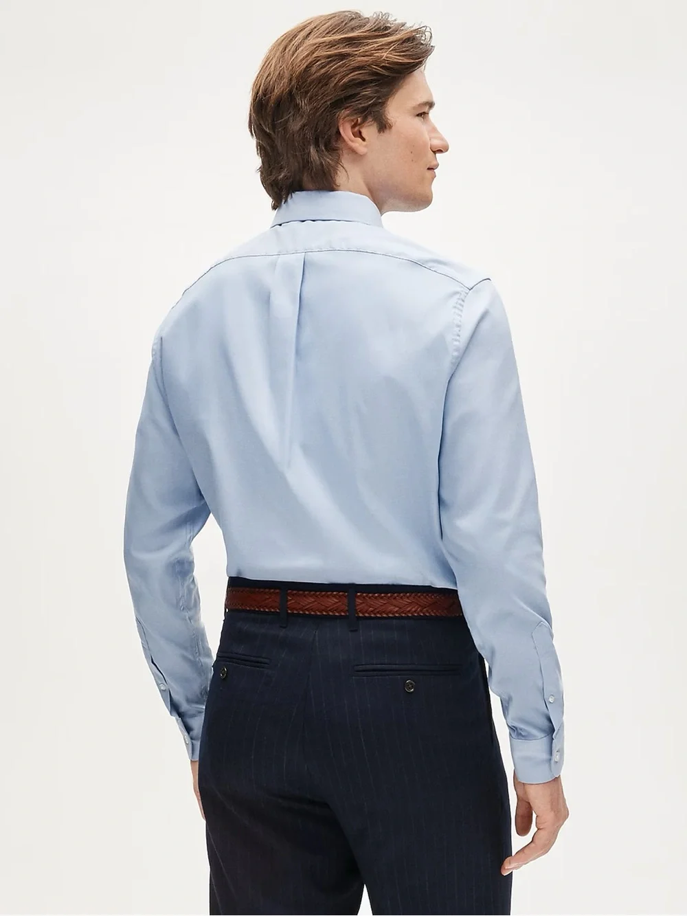 J. CREW Bowery Slim performance stretch oxford shirt in Blue Size M $98 CP684